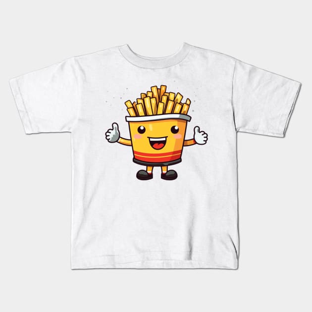 Cute French Fries T-Shirt Designed ,cute illustration Kids T-Shirt by nonagobich